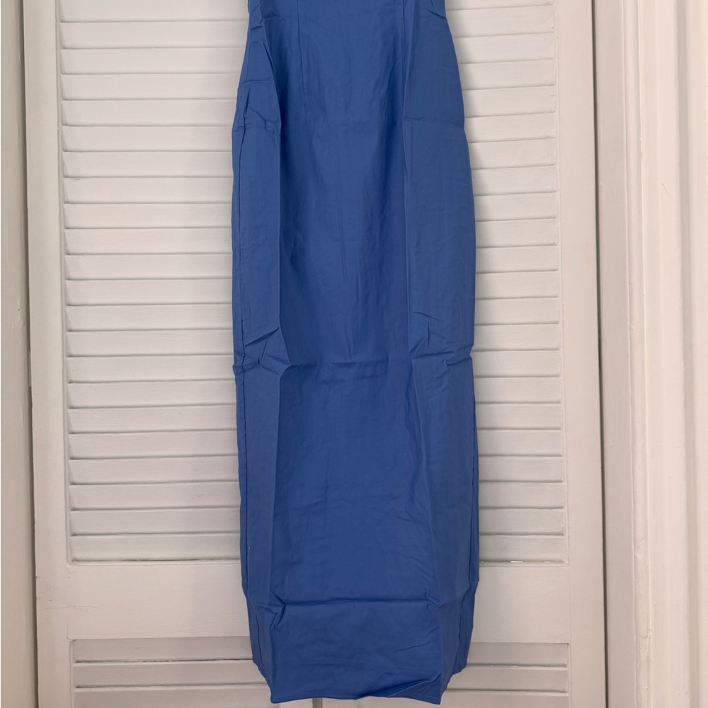NWOT Reformation Stormi Bustier Midi / Maxi Dress in Dusk Light Blue - Picture 7 of 12
